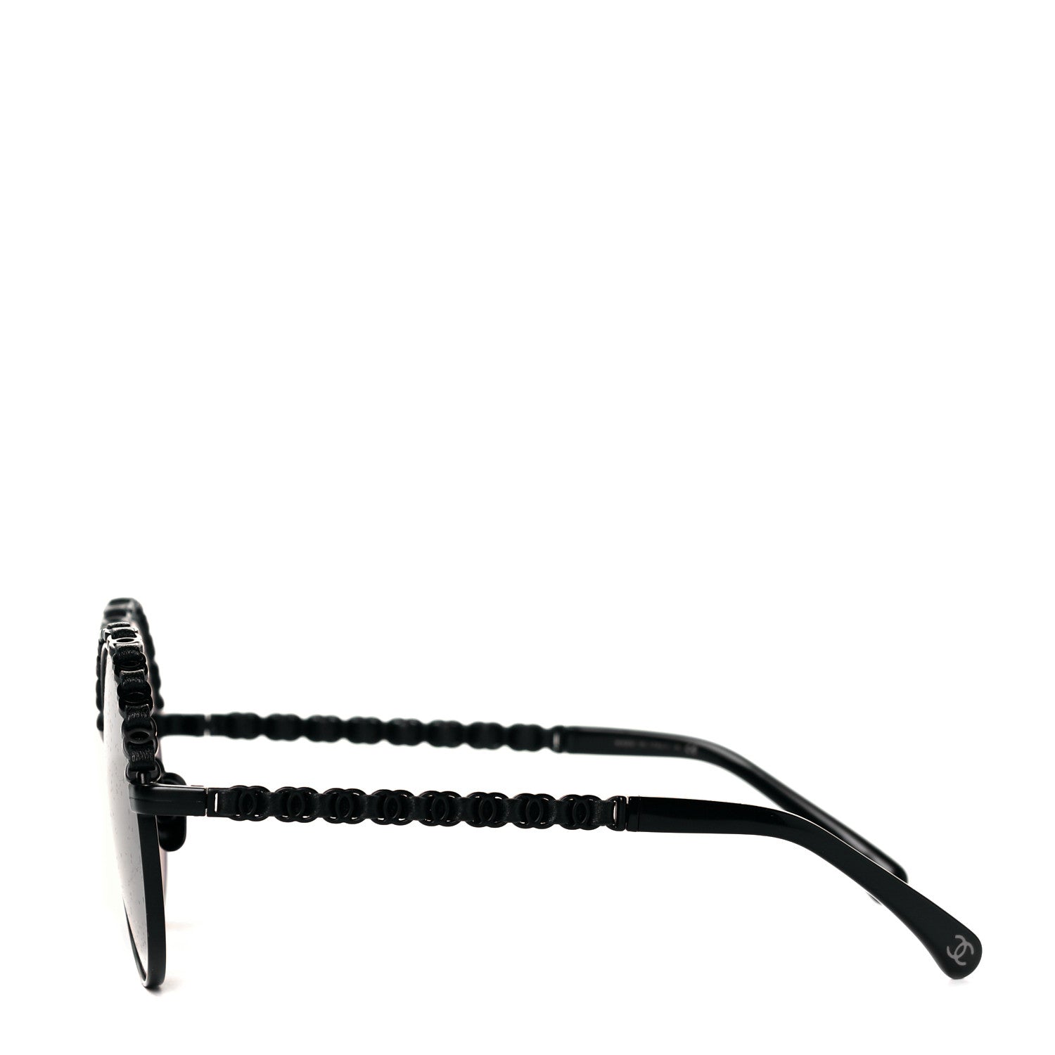 Chanel Metal Calfskin Round Chain Sunglasses 4265-Q Black 4 of 8