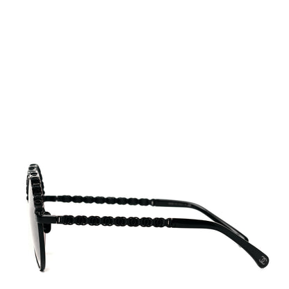 Chanel Metal Calfskin Round Chain Sunglasses 4265-Q Black 4 of 8