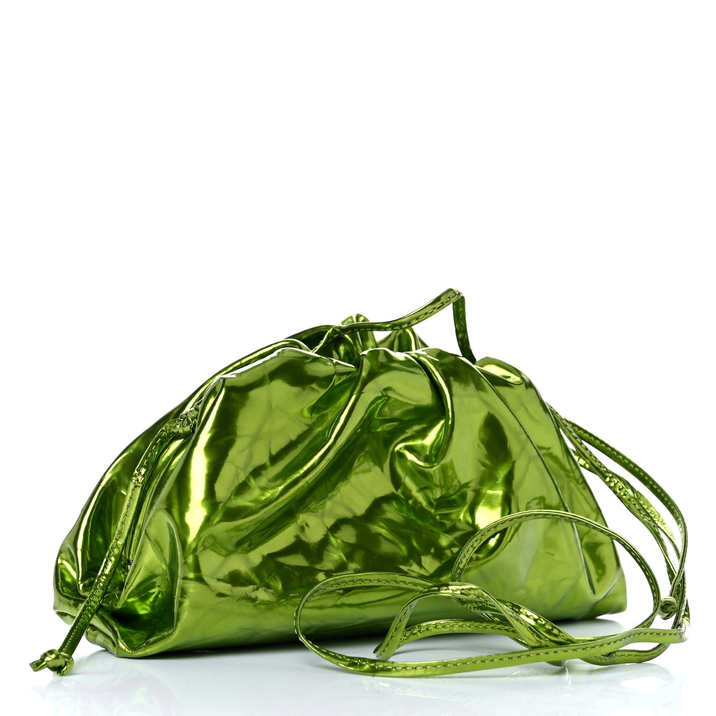 Metallic Crushed Calfskin The Mini Pouch Chlorophyll