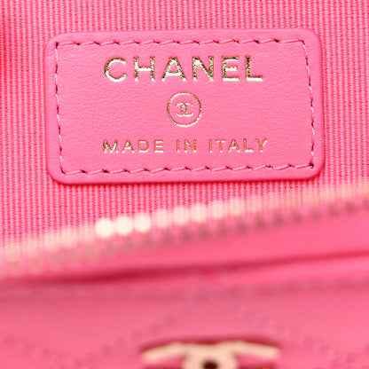 Chanel Caviar Quilted Zipped Key Holder Case Pink 6 of 8
