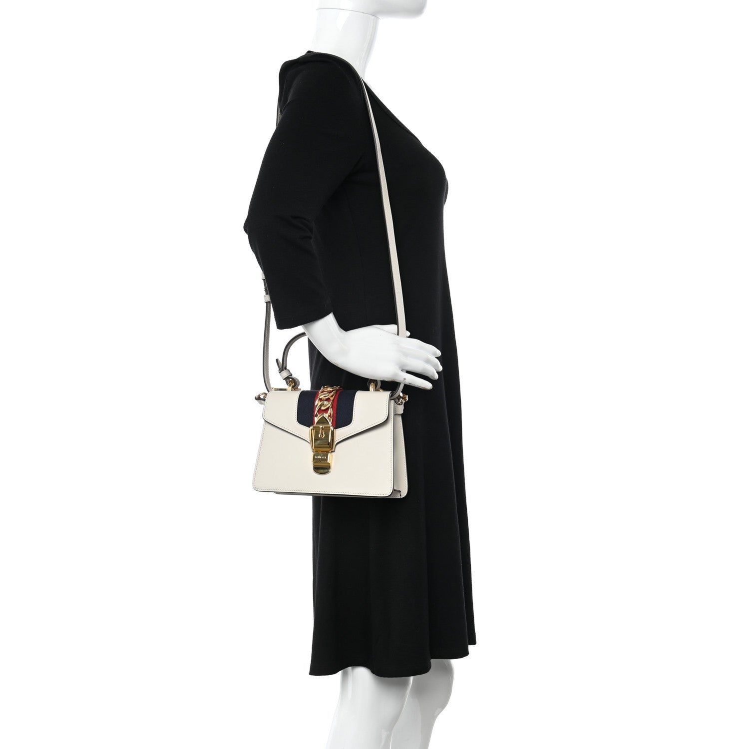 Gucci Calfskin Mini Sylvie Top Handle Bag Off White 2 of 12