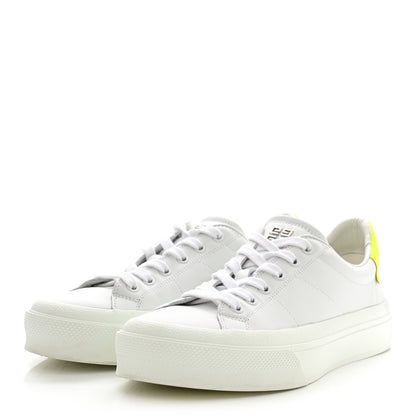 Givenchy Calfskin Womens Urban Street Sneakers 38 White Neon Yellow 3 of 8