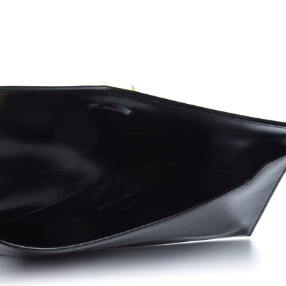 Saint Laurent Smooth Shiny Calfskin Monogram Uptown Pouch Black 5 of 6
