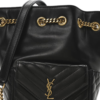 Saint Laurent Lambskin Matelasse Monogram Joe Nano Bucket Bag Black 8 of 10