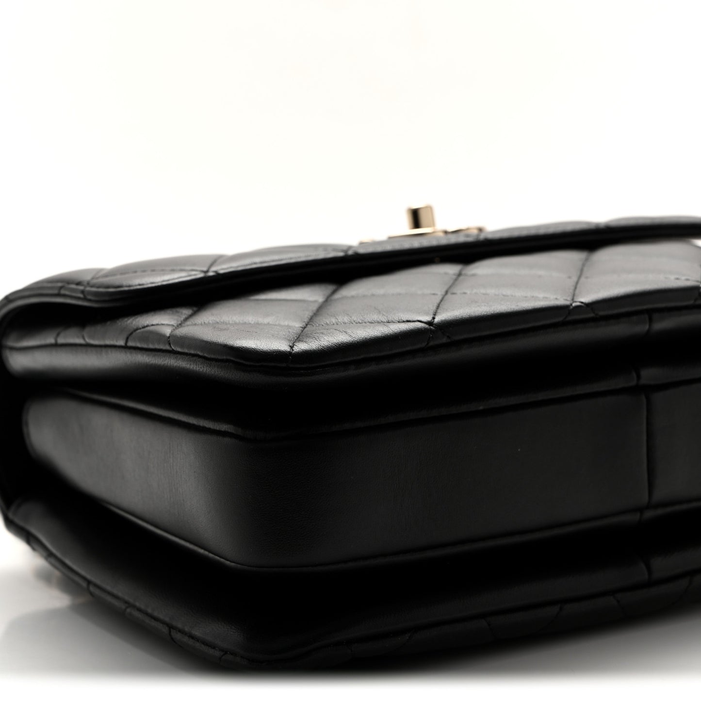 Lambskin Quilted Small Trendy CC Dual Handle Flap Bag Black