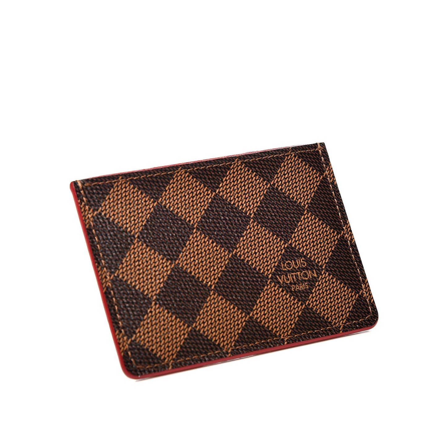 Damier Ebene Caissa Card Holder Cherry