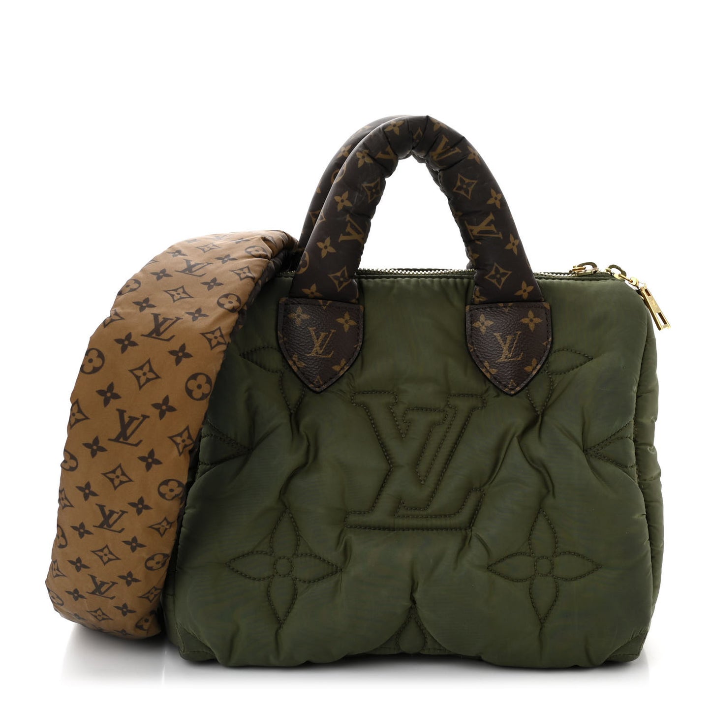 Econyl Mini Monogram Pillow Speedy Bandouliere 25 Khaki