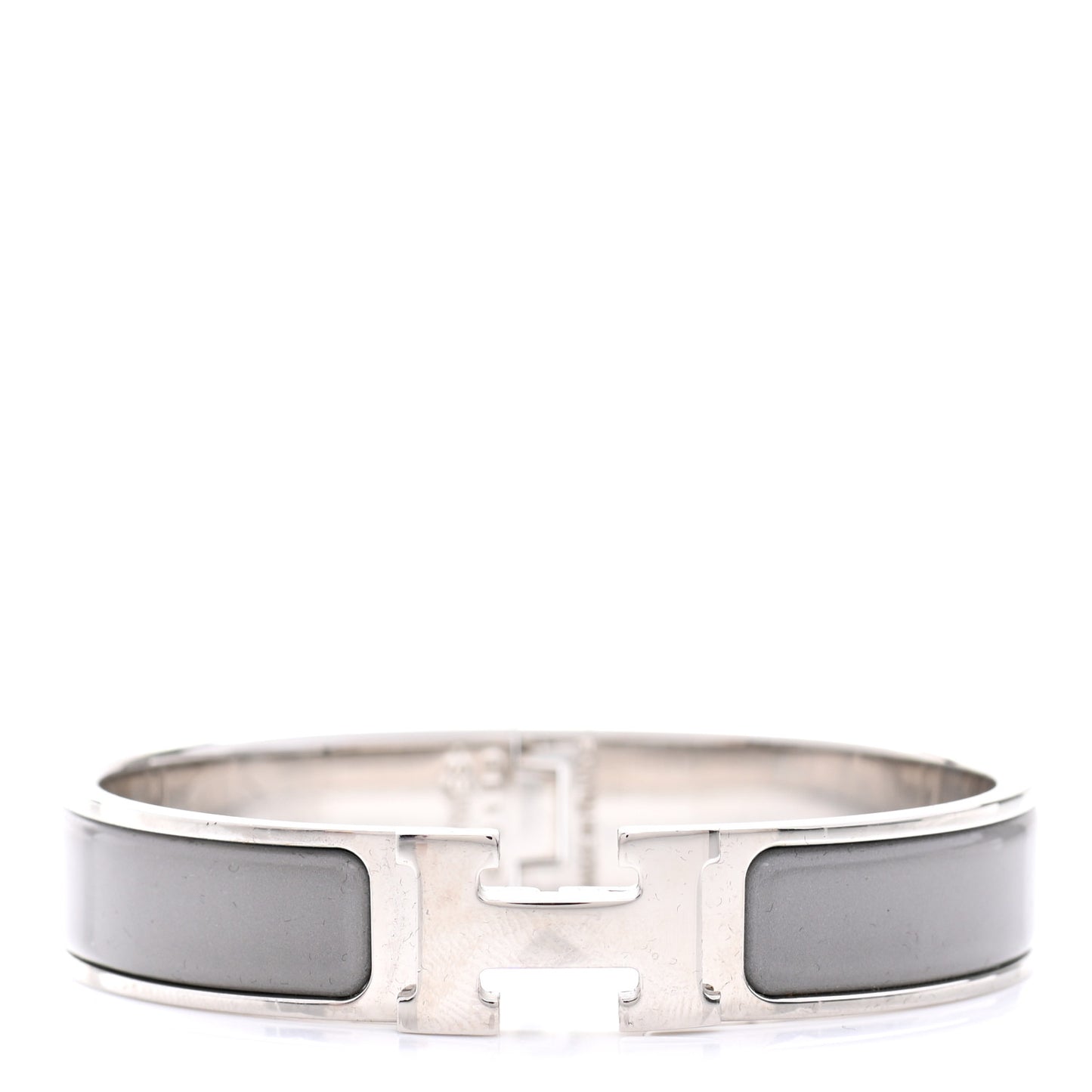 Enamel Narrow Clic Clac H Bracelet PM Gris Clair