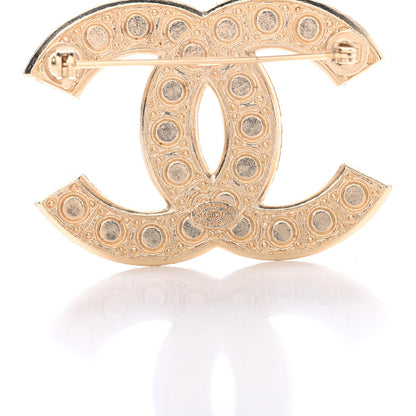 Chanel Pearl Crystal CC Brooch Gold 4 of 4