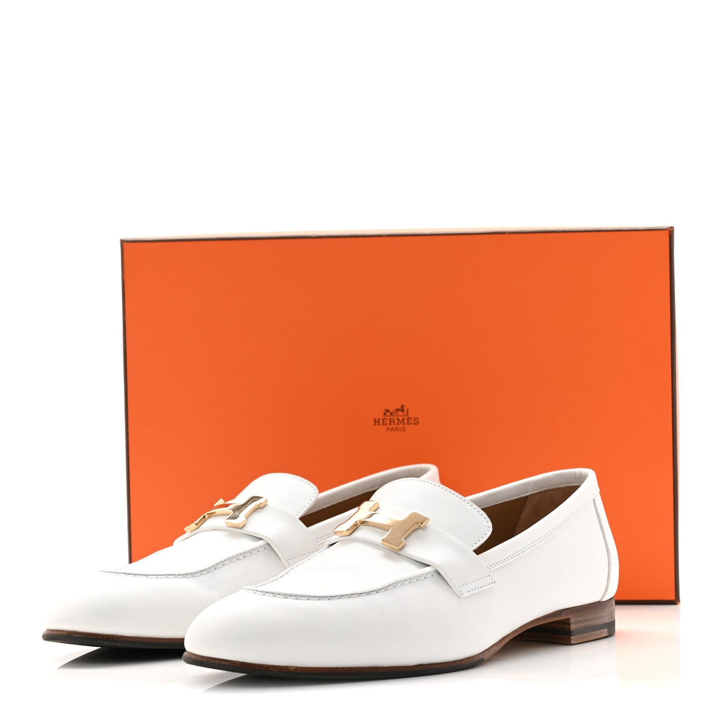 Calfskin Womens Paris Loafers 39 White