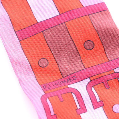 Hermes Silk Rocabar Twilly Rose Vif Bordeaux 4 of 4