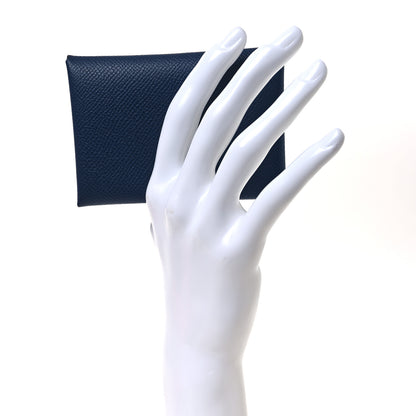 Hermes Epsom Calvi Duo Card Case Bleu Indigo 2 of 8