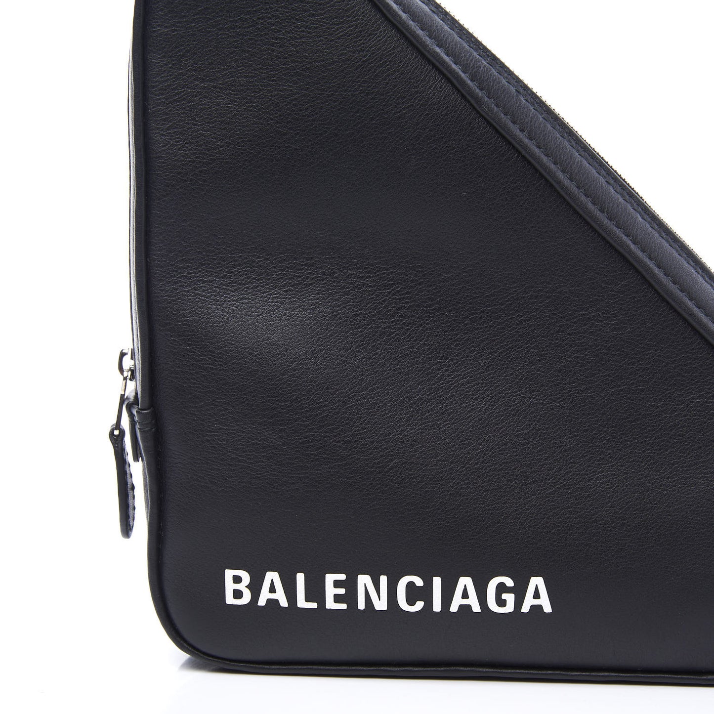 Calfskin M Triangle Pouch Black
