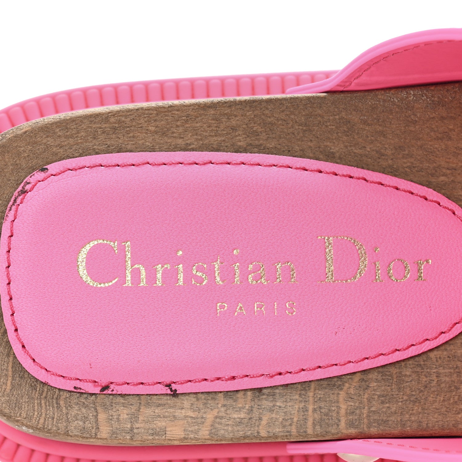 Christian Dior Calfskin Diorquake Buckled Lug Sole 15mm Sandals 37 Fuchsia Flu 8 of 9