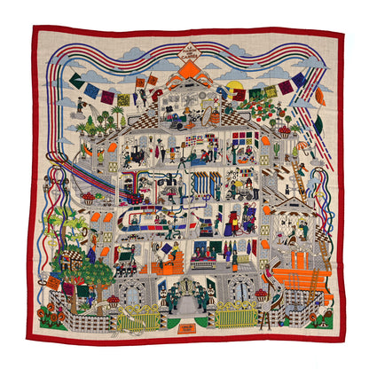 Hermes Cashmere Silk La Maison des Carres Shawl 140 1 of 5