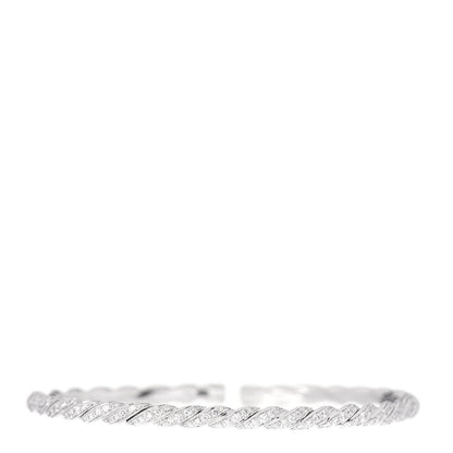 David Yurman 18K White Gold Diamond 3.5mm Paveflex Single Row Bracelet 1 of 4