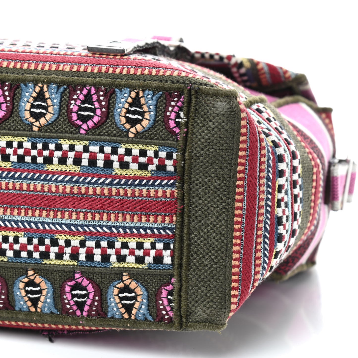 Canvas Embroidered Diorcamp Messenger Vert Multicolor