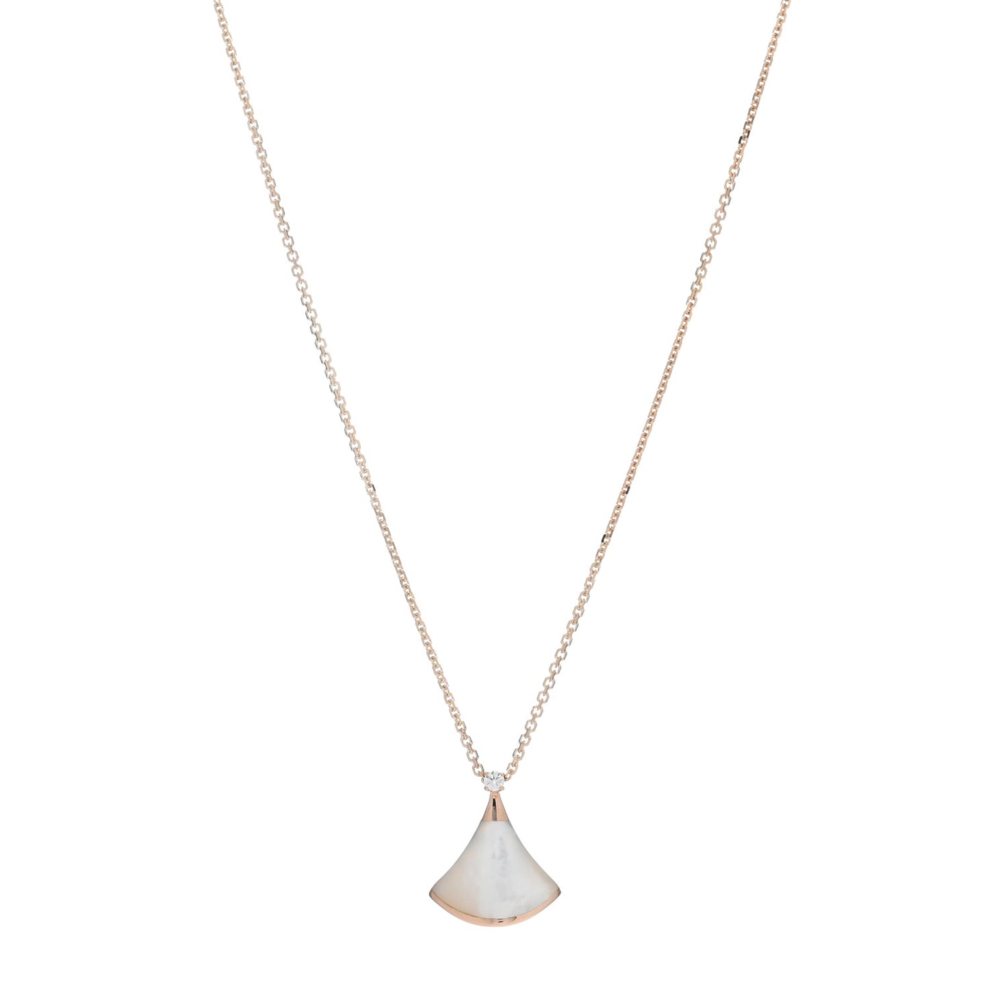 18K Rose Gold Diamond Mother of Pearl Small Divas' Dream Pendant Necklace