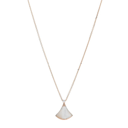 Bulgari 18K Rose Gold Diamond Mother of Pearl Small Divas' Dream Pendant Necklace 1 of 5