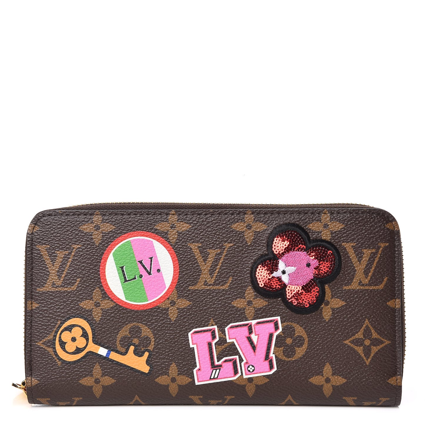Monogram Travel Stickers Zippy Wallet