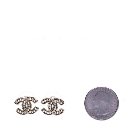 Chanel Pearl CC Earrings Gold 2 of 5