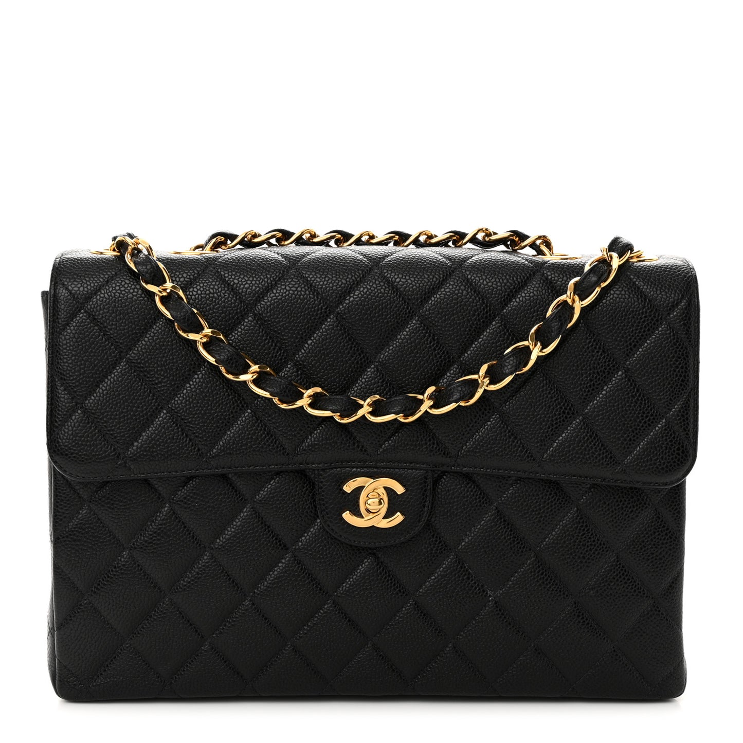 Caviar Jumbo Single Flap Black
