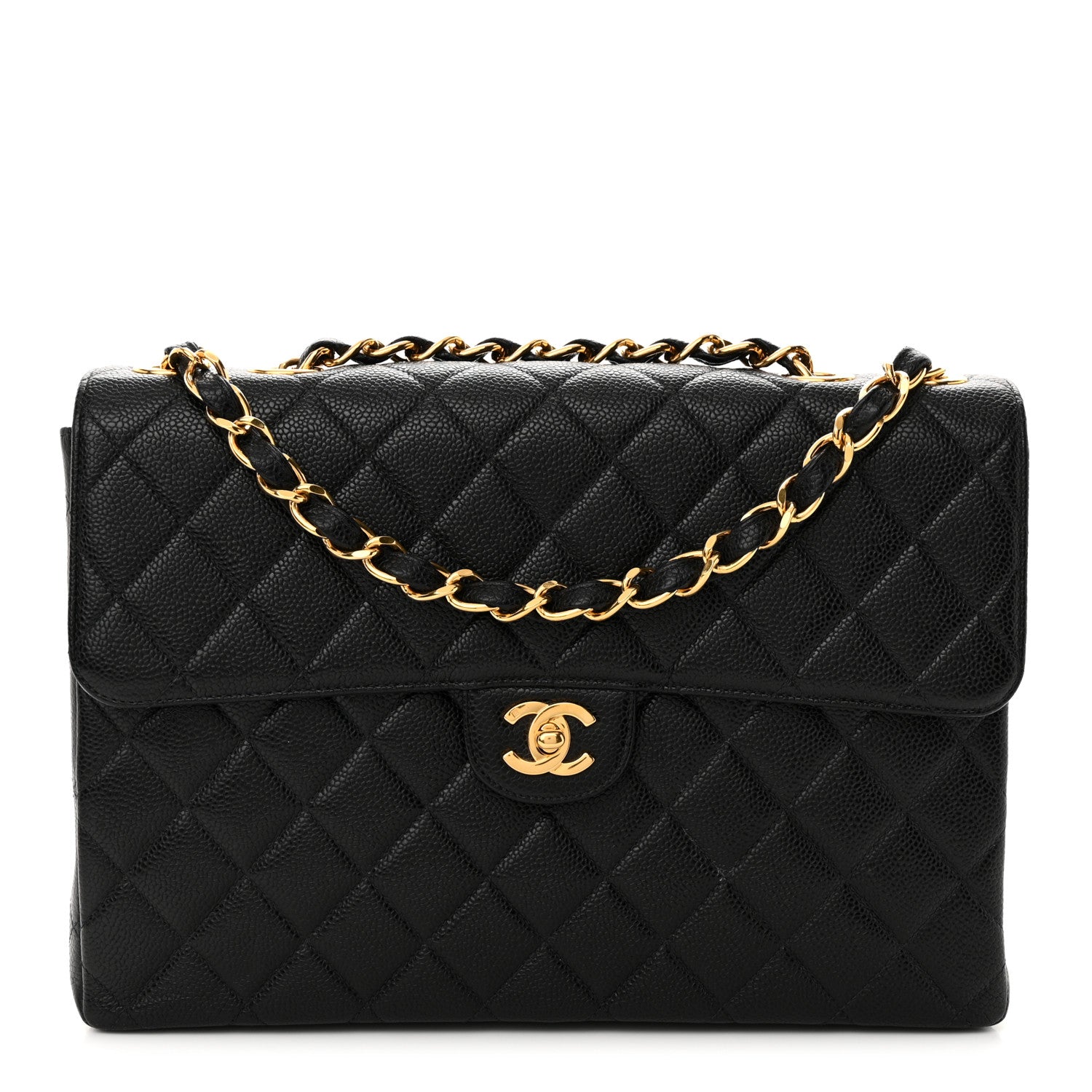 Chanel Caviar Jumbo Single Flap Black 1 of 12