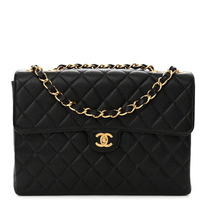 Chanel Caviar Jumbo Single Flap Black 1 of 12