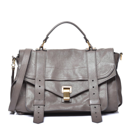 Proenza Schouler Lambskin Large PS1 Satchel Smoke 1 of 9