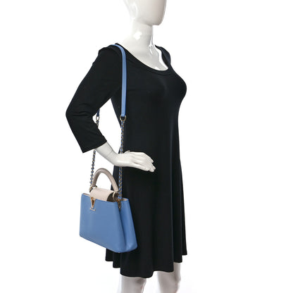 Louis Vuitton Taurillon Capucines BB Bleu de Provence Greige Doux 2 of 8