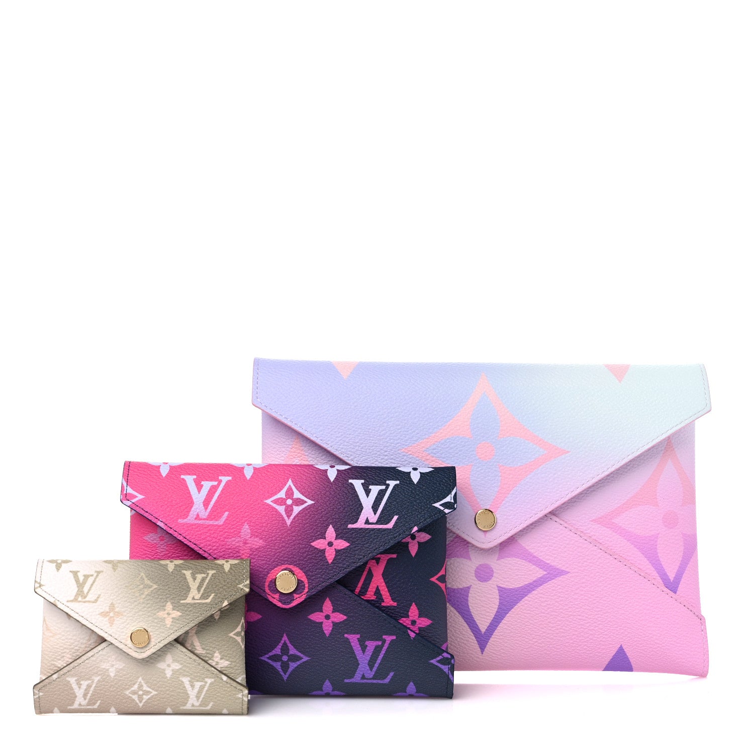 Louis Vuitton Monogram Giant Spring in the City Kirigami Pochette Set Sunrise Pastel Midnight Fuchsia Sunset Kaki 1 of 10