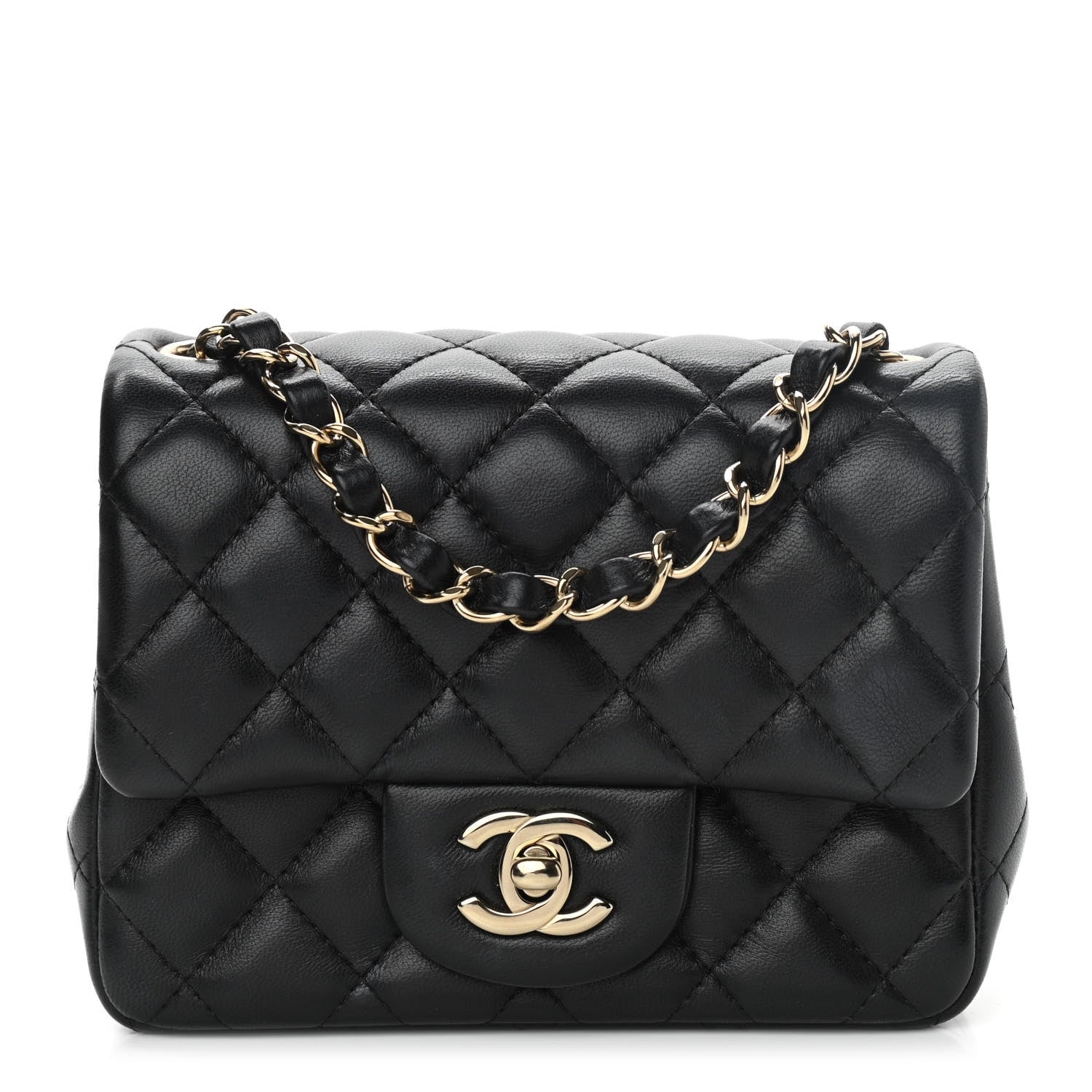 Chanel Lambskin Quilted Mini Square Flap Black 1 of 10