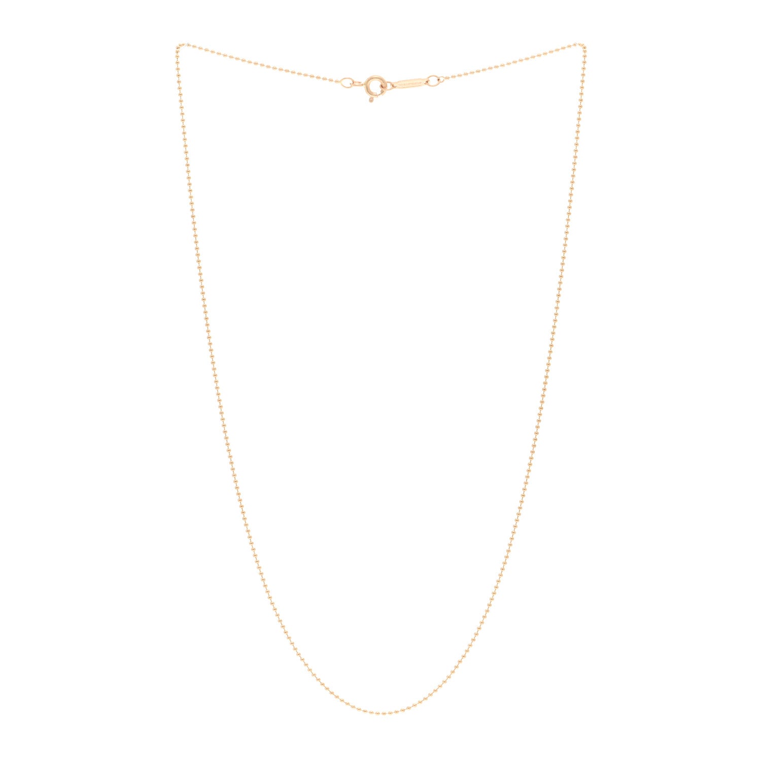 Tiffany 18K Rose Gold Beaded Chain Necklace 3 of 4