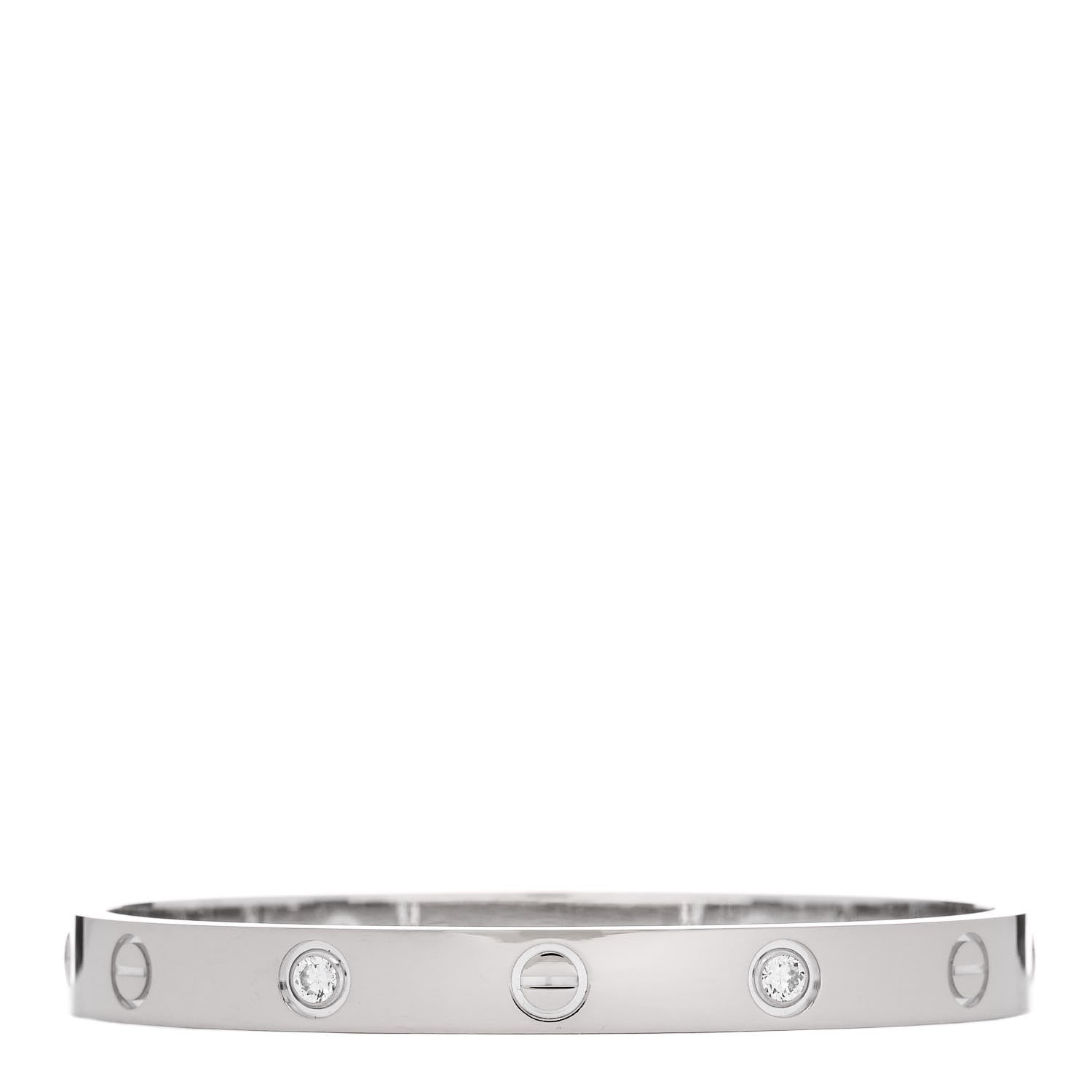 Cartier 18K White Gold 4 Diamond LOVE Bracelet 16 1 of 9