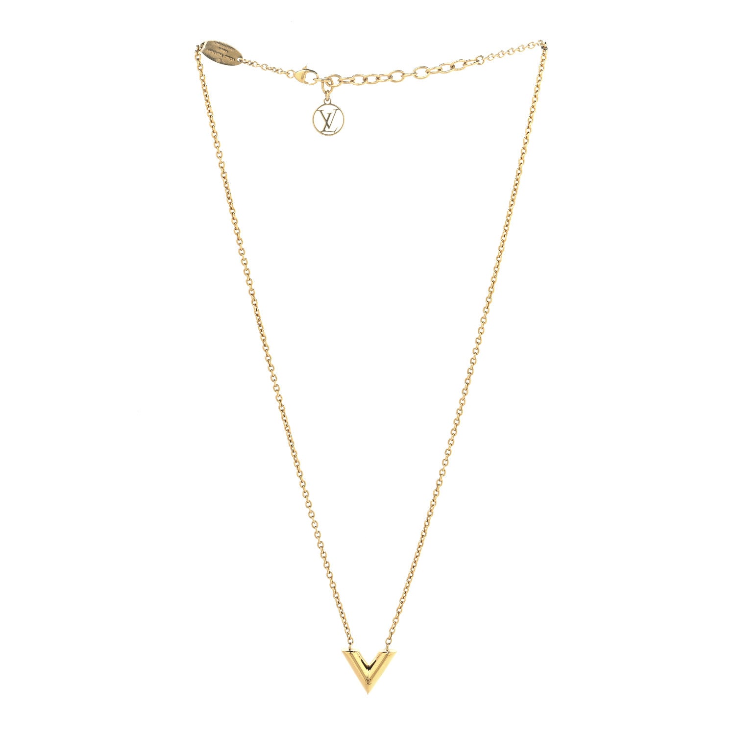 Louis Vuitton Essential V Necklace Gold 3 of 7