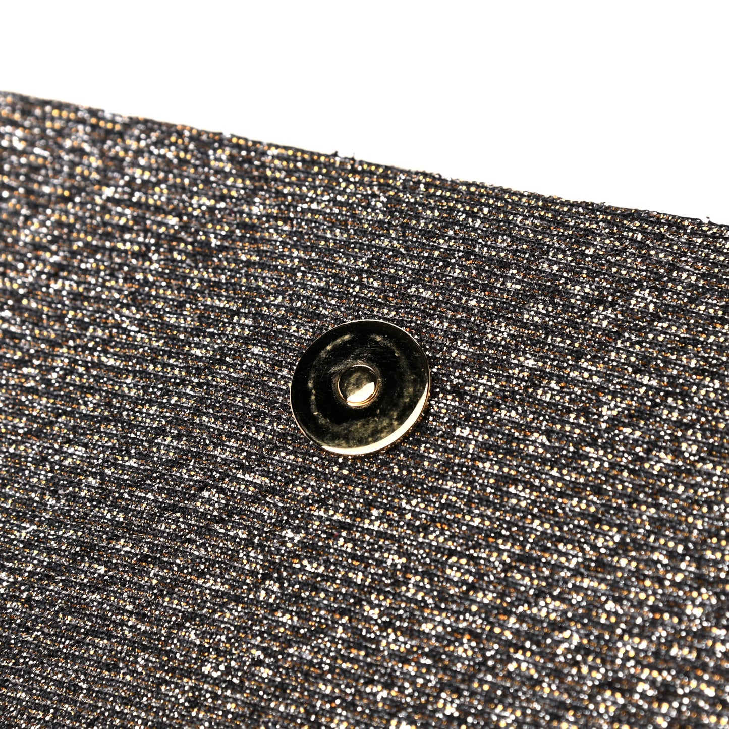 Metallic Canvas Woven Classic Monogram Tassel Clutch Silver Gold