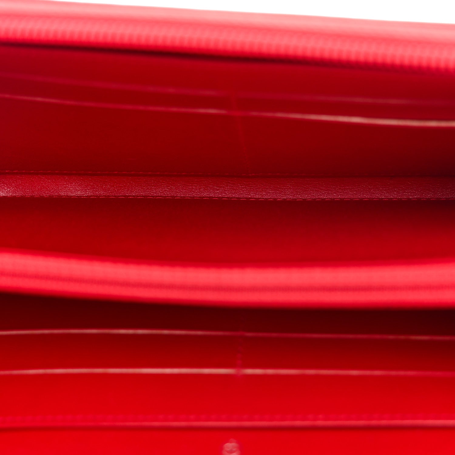 Chanel Patent Camellia Embossed Large Gusset Zip Around Wallet Red 5 of 7