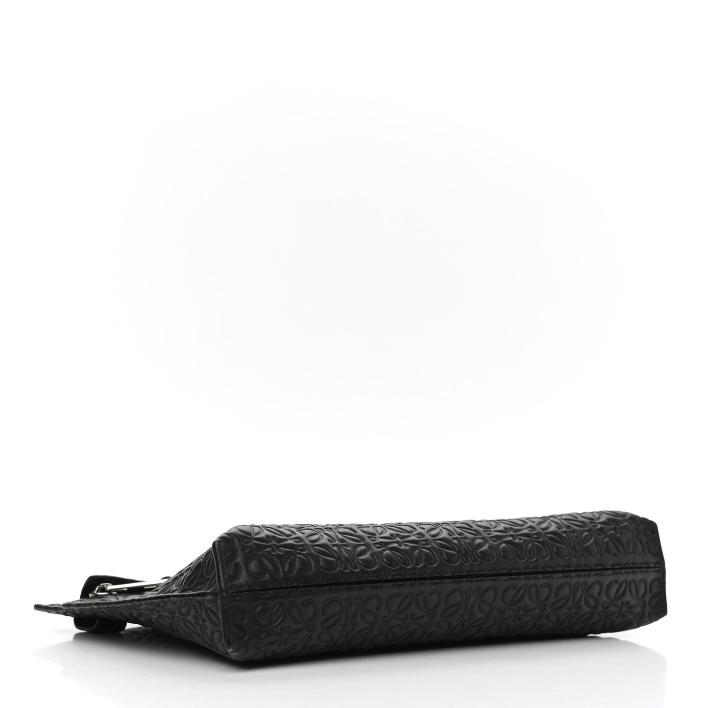 Calfskin Embossed Medium Repeat T Pouch Black