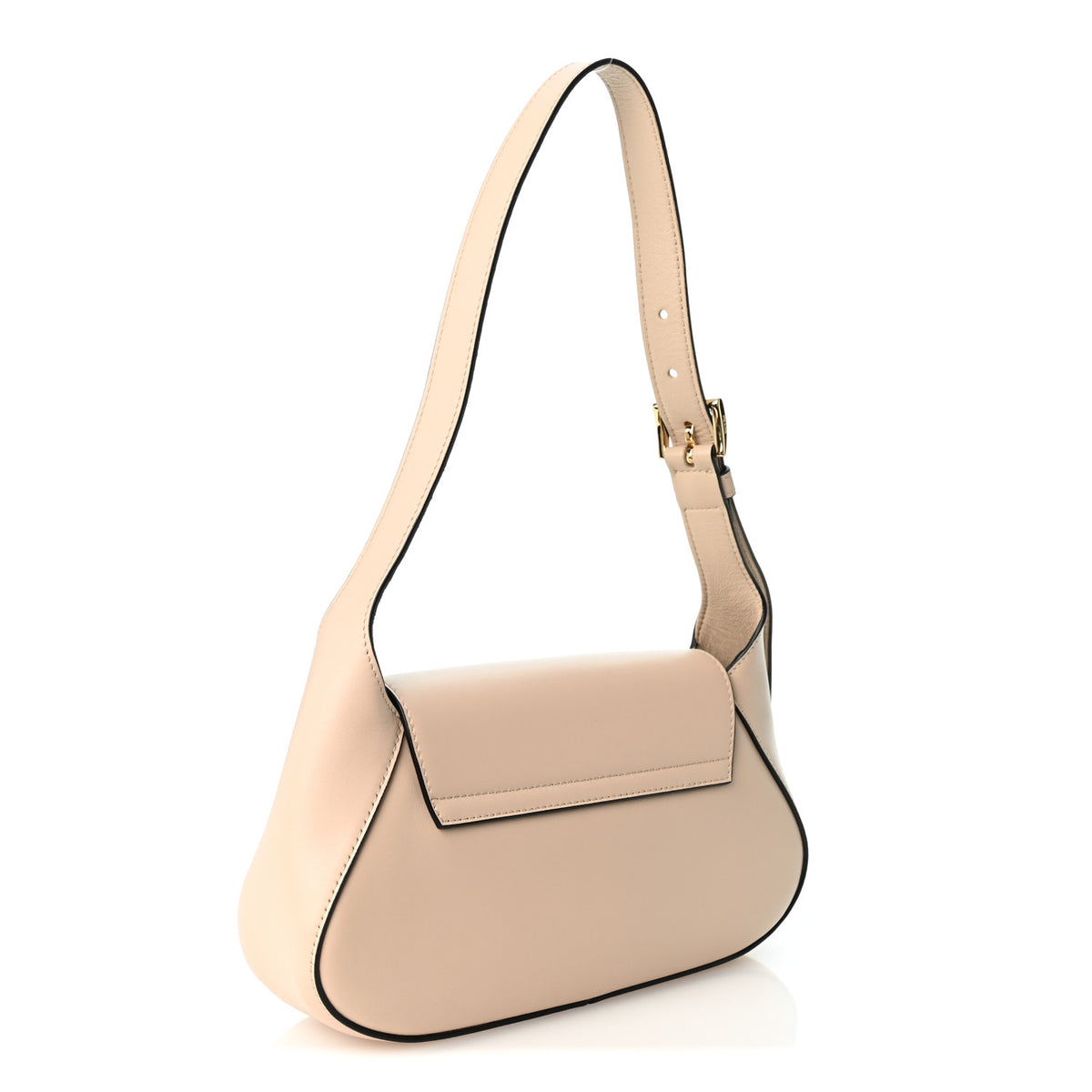 City Calf Flap Shoulder Bag Travertino