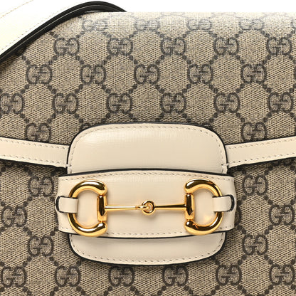 Gucci GG Supreme Monogram Horsebit 1955 Shoulder Bag Beige Mystic White 8 of 10