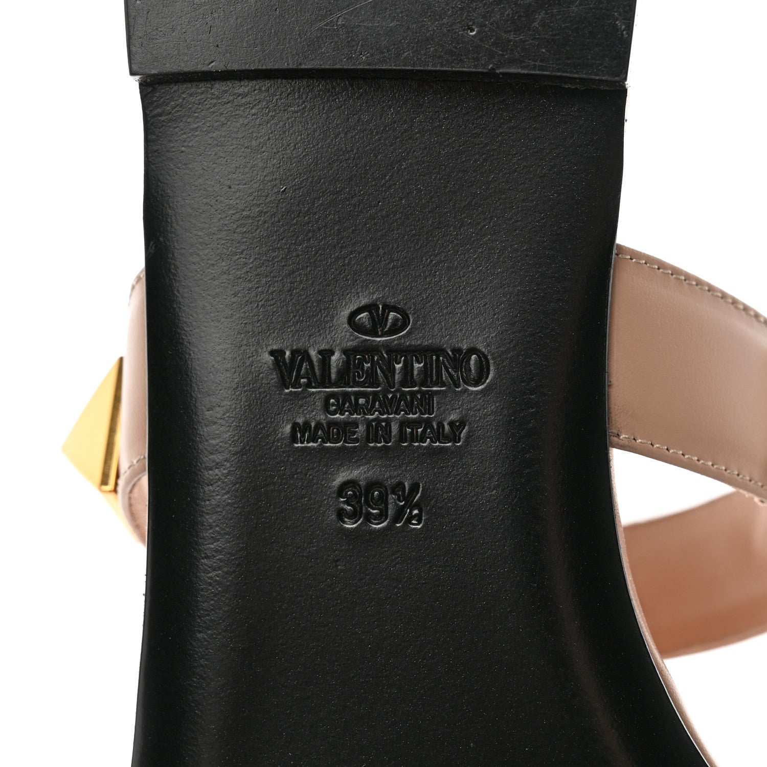 Valentino Garavani Calfskin Roman Stud Flat Slide Sandals 39.5 Rose Cannelle 6 of 14