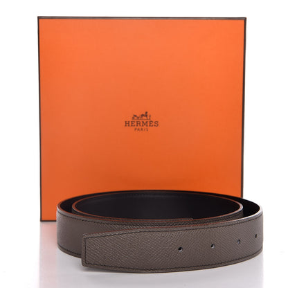 Hermes Epsom Swift 32mm Belt Strap 90 Etain Black 8 of 8