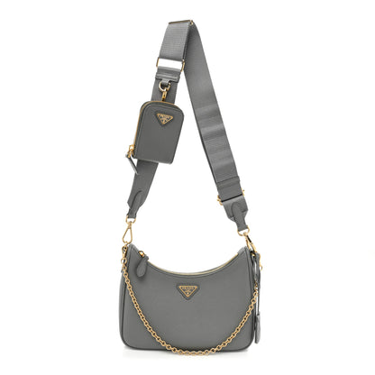 Prada Saffiano Re-Edition 2005 Shoulder Bag Ardesia 1 of 13
