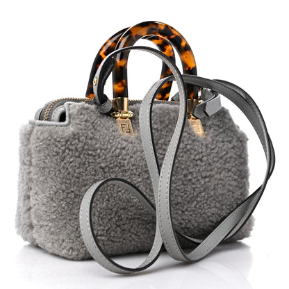 Fendi Sheepskin Vitello King Plexiglass Logo Embroidered Mini By The Way Top Handle Boston Ghiaccio 3 of 9