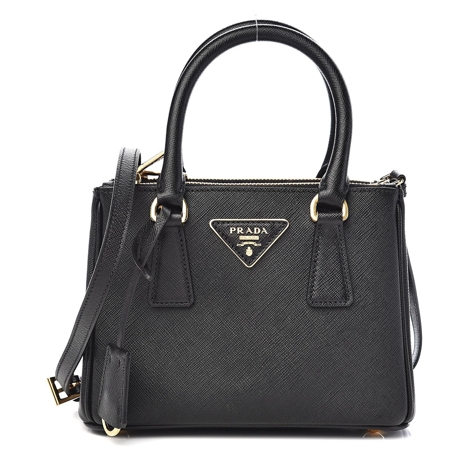 Prada Saffiano Lux Mini Galleria Double Zip Tote Black 1 of 10