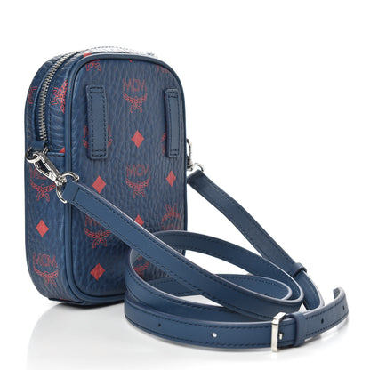 MCM Visetos X-Mini Crossbody Bag Deep Blue Sea 3 of 7