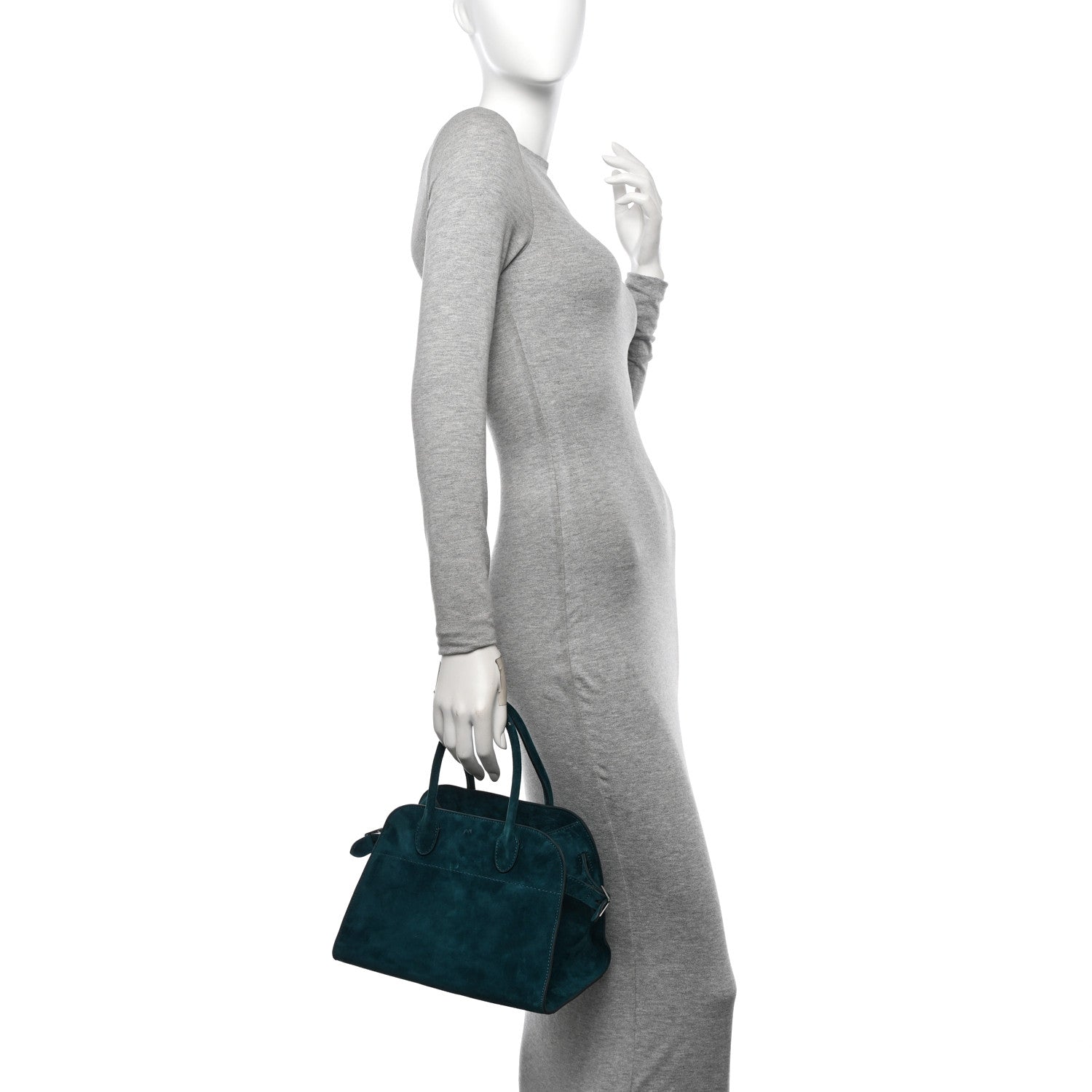 The Row Suede Soft Margaux 10 Bag Teal Green 2 of 10