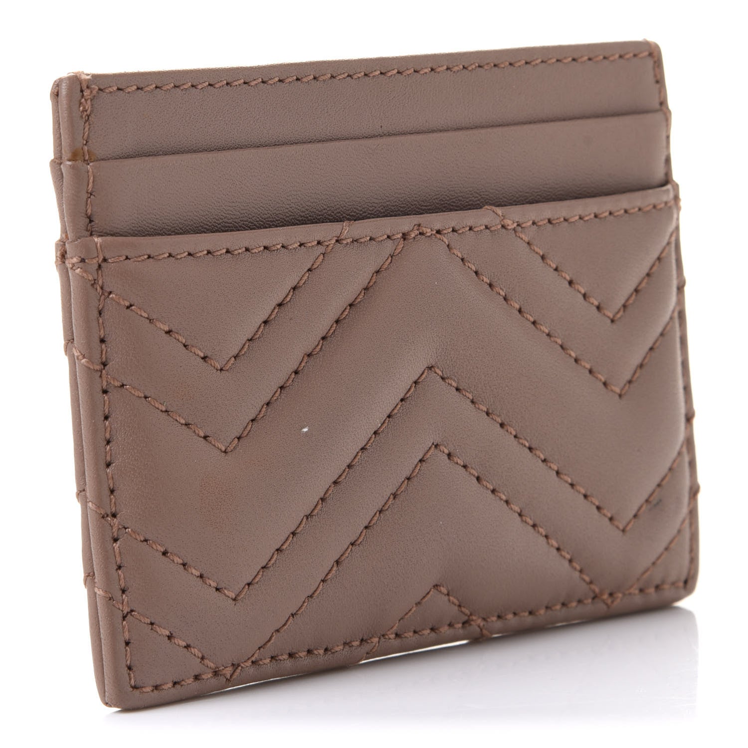 Gucci Calfskin Matelasse GG Marmont Card Holder Porcelain Rose 3 of 6