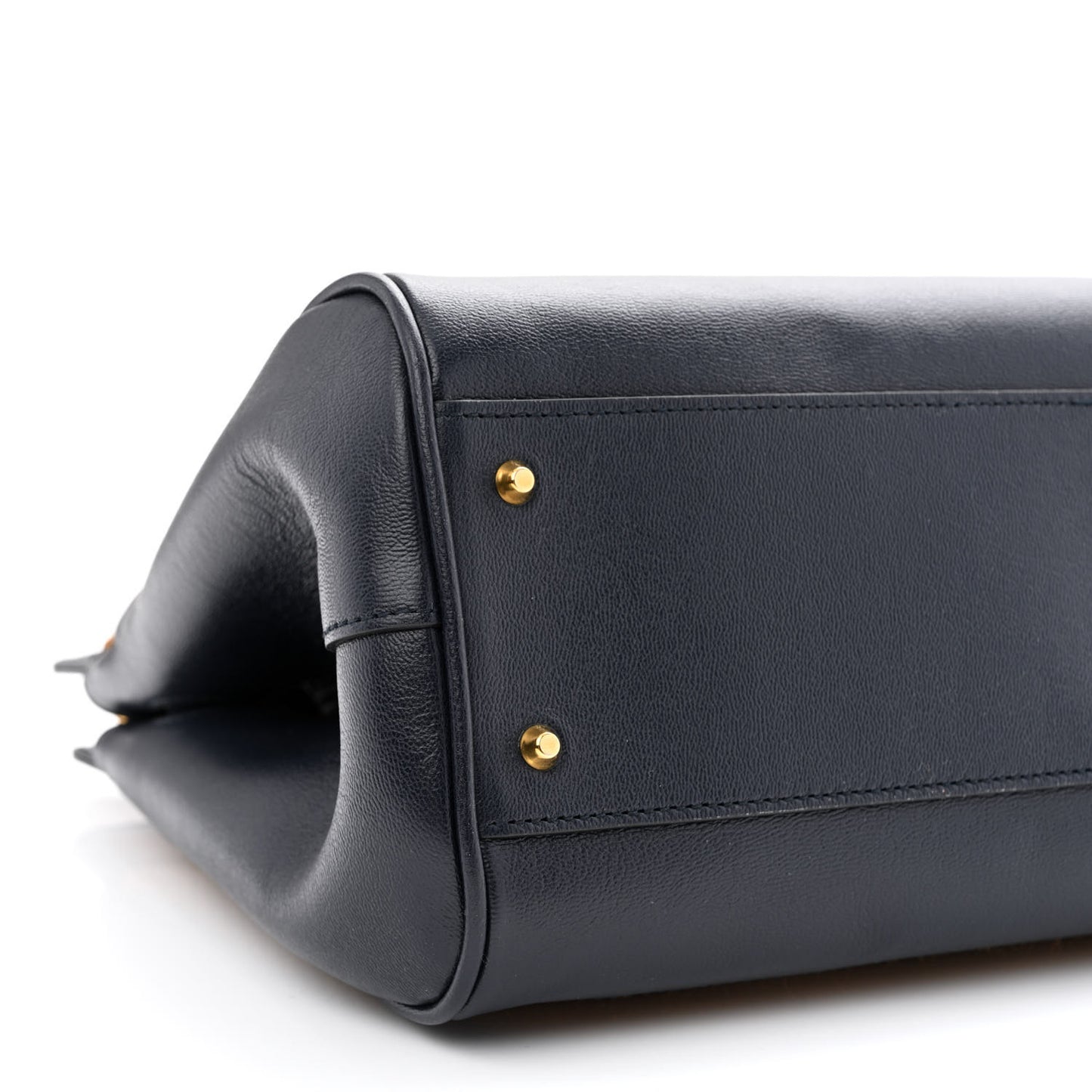 Straw Lux New Sakai Calfskin Lux Medium Dahlia Bamboo Handle Tote Bag Dark Natural Blue