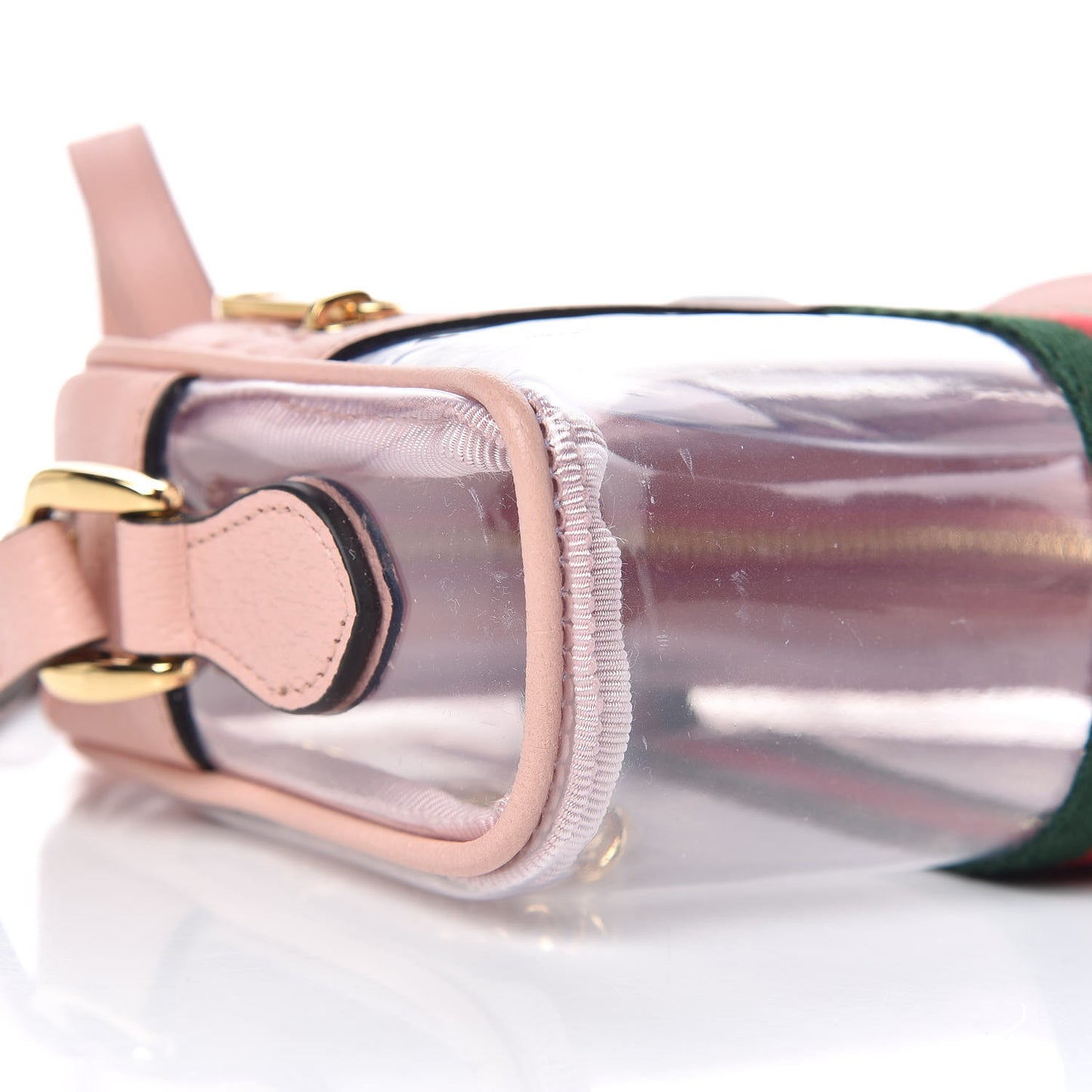 Vinyl Web Mini Ophidia Transparent Shoulder Bag Perfect Pink